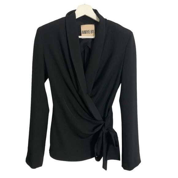 ANIYE BY Blazer Wrap XXS Tie Belt BLACK Made In Italy 38 Longline $424 - Picture 3 of 12